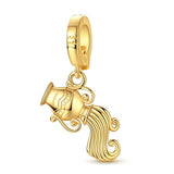 Golden Astrology Signs Zodiac Constellation Dangle Charms