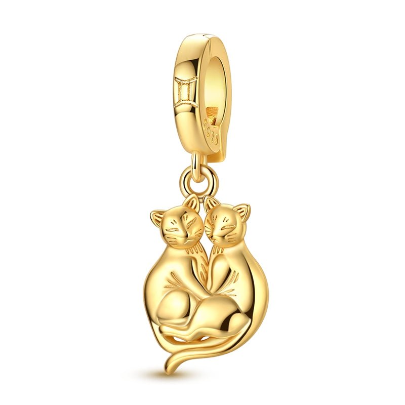 Golden Astrology Signs Zodiac Constellation Dangle Charms