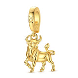 Golden Astrology Signs Zodiac Constellation Dangle Charms