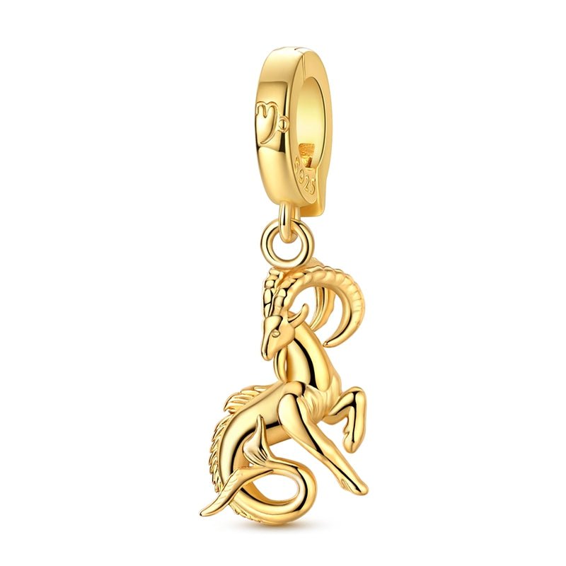 Golden Astrology Signs Zodiac Constellation Dangle Charms