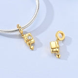 Golden Camera with Heart Dangle Charm