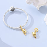 Golden Camera with Heart Dangle Charm