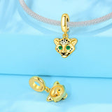 Golden Cheetah Dangle Charm