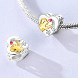 Golden Dog with Heart High-Five Charm