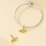 Golden Leopard with Colorful Stones Dangle Charm