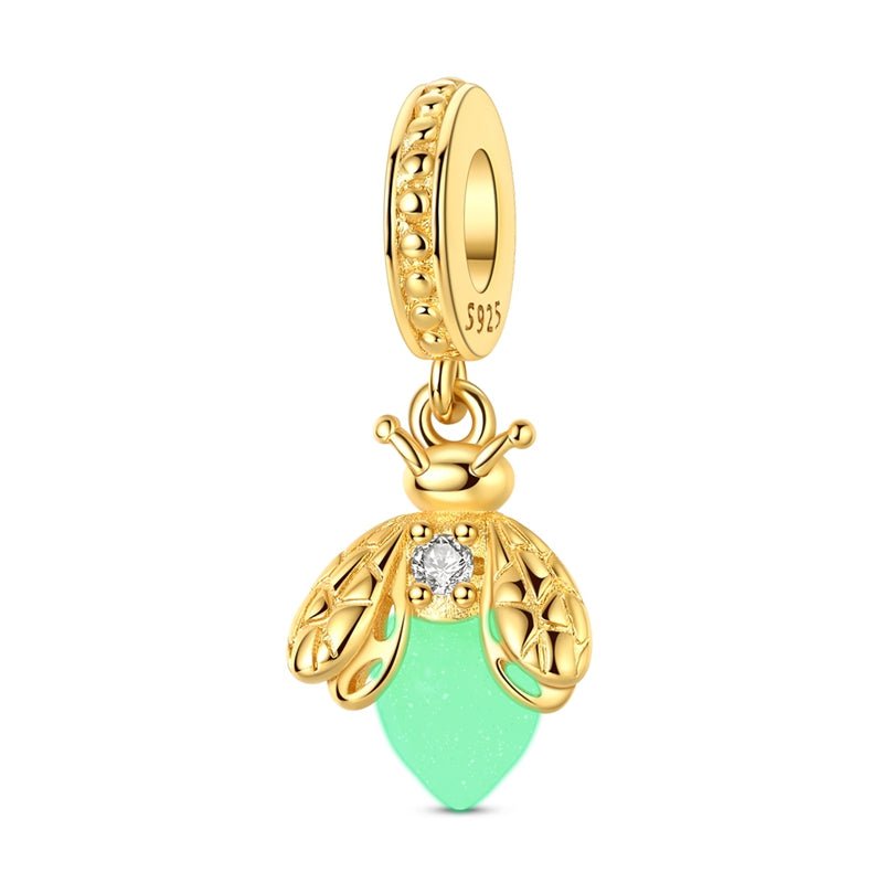 Golden Luminous Bee Dangle Charm