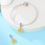 Golden Sunflower Bloom Dangle Charm