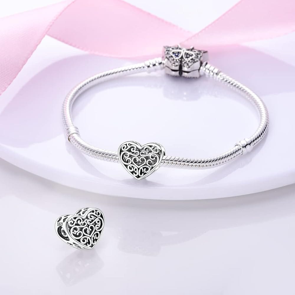 Heart Flower Charm