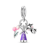 Holland Windmill, Tulips & Cow Dangle Charm