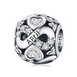 Infinite Love Zircon Heart Birthstone Charms