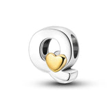Gold Heart Letter A~Z Alphabet Charm