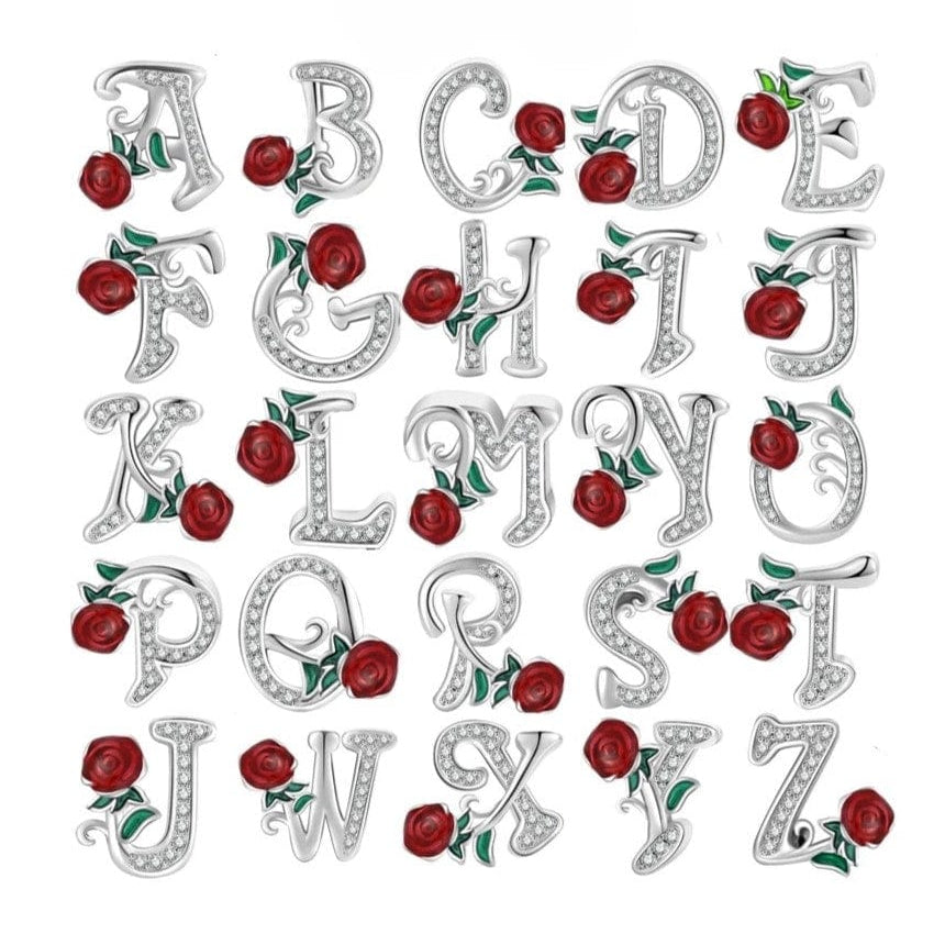 Luminous Rose Letter A~Z Alphabet Charm