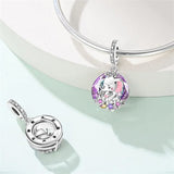 Mother & Baby Elephant Crystal Dangle Charm