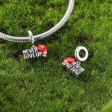 “Never Give Up” Boxing Glove Dangle Charm
