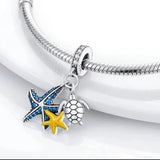 Ocean Starfish and Turtle Triple Dangle Charm