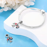 Paris Eiffel Tower Camera and Rose Dangle Charm