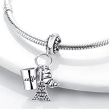 Paris Eiffel Tower Croissant Coffee France Holiday Dangle Charm