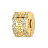 Paw Print Gold Clip Charm