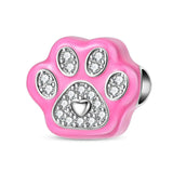 Pink Paw Print Sparkle Charm