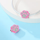 Pink Paw Print Sparkle Charm