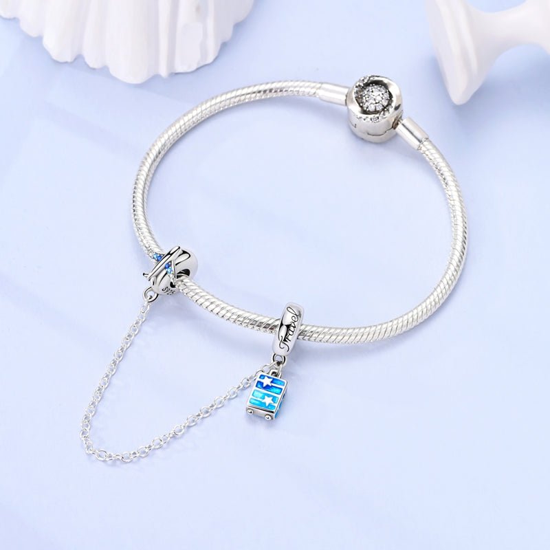 Plane & Suitcase Travel Safety Chain Charm