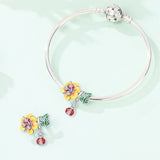 Plumeria Flower, Leaf & Ladybug Charm