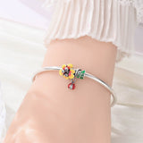 Plumeria Flower, Leaf & Ladybug Charm