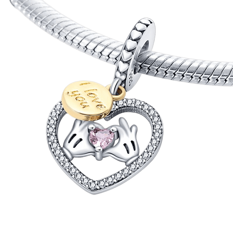 Disney Mickey Mouse I Love You Heart Dangle Charm