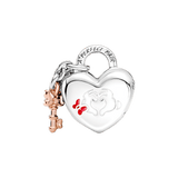 Disney Mickey and Minnie Padlock Heart Charm