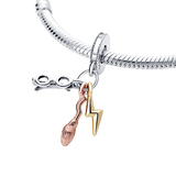 Harry Potter Glasses Lightning Bolt and Nimbus 2000 Dangle Charm