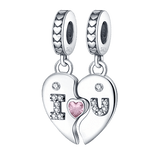 I Love You Split Heart Dangle Charm