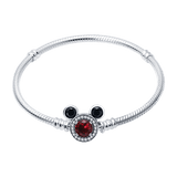 Disney Mickey Mouse Red Gem Snake Chain Bracelet