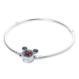 Disney Mickey Mouse Red Gem Snake Chain Bracelet