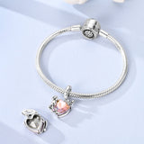 Rainbow Heart with Butterfly & Flowers Dangle Charm