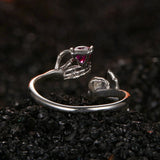Skeleton Hand & Rose Adjustable Ring