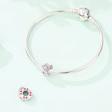 Sleeping Lamb & Pink Hearts Charm