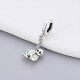 Sloth Hanging with Heart Stone Dangle Charm