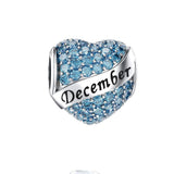 Sparkling Birthstone Heart Charms