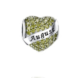 Sparkling Birthstone Heart Charms
