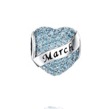 Sparkling Birthstone Heart Charms
