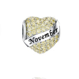 Sparkling Birthstone Heart Charms