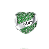 Sparkling Birthstone Heart Charms
