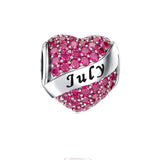 Sparkling Birthstone Heart Charms