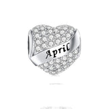 Sparkling Birthstone Heart Charms