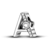 Sparkling Heart Letter A~Z Alphabet Charm