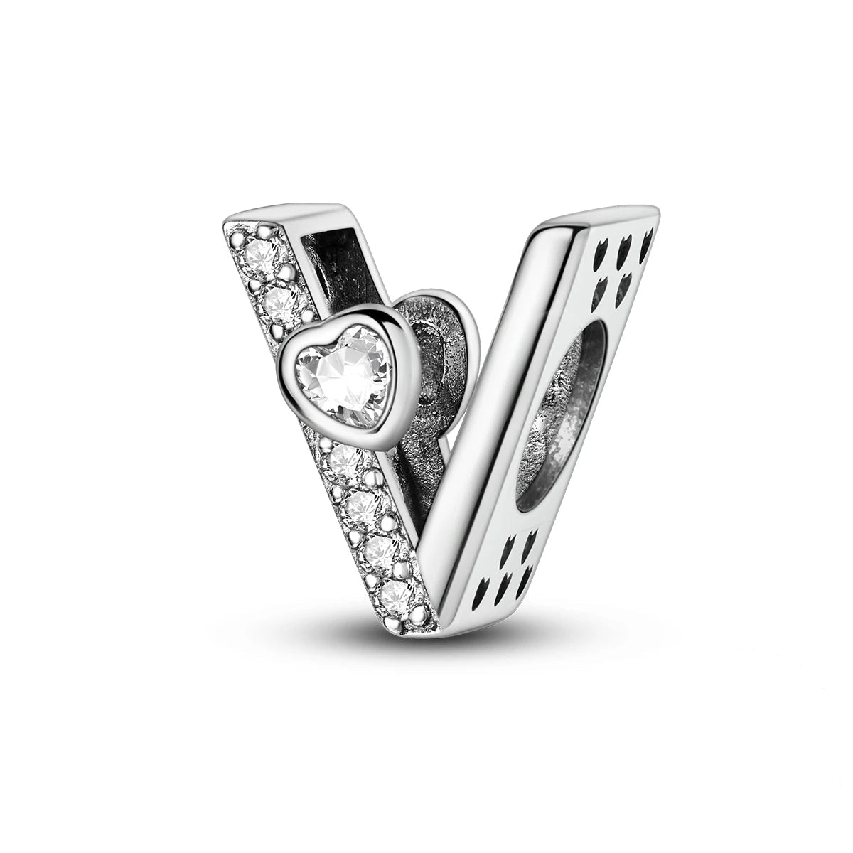 Sparkling Heart Letter A~Z Alphabet Charm