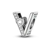 Sparkling Heart Letter A~Z Alphabet Charm