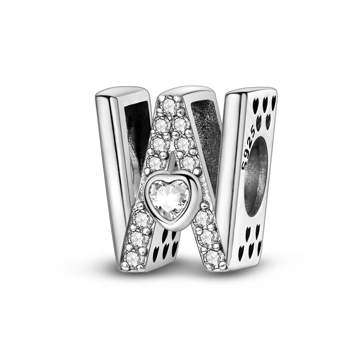 Sparkling Heart Letter A~Z Alphabet Charm