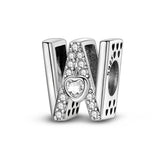 Sparkling Heart Letter A~Z Alphabet Charm