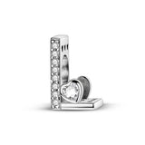 Sparkling Heart Letter A~Z Alphabet Charm